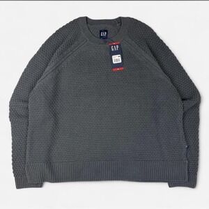 Gap Women's XL Textured Knit Crewneck Sweater Gray NWT Silver Bells
